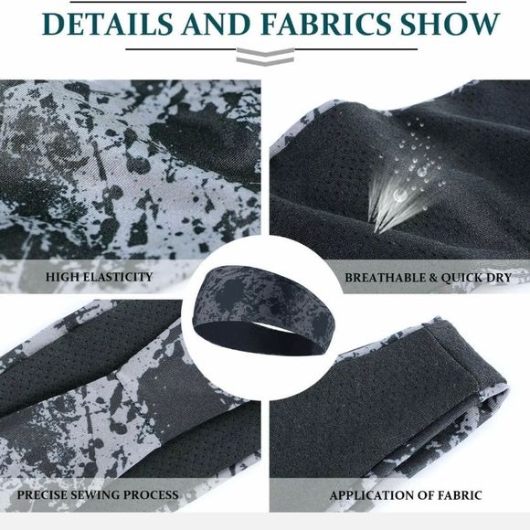 Camo Headband Stretch Sports Yoga Gym Hair Band Wrap Sweatband for Women Men US - Picture 4 of 5